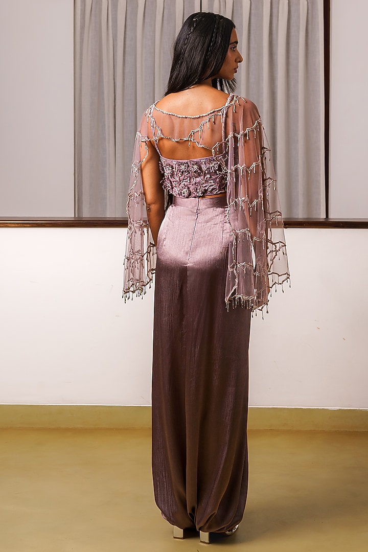 Grape Wrinkle Crepe Co-Ord Set by Rimple Agrawal at Pernia's Pop Up Shop