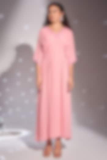 Pink Georgette Embroidered Kaftan by Rimple Agrawal at Pernia's Pop Up Shop