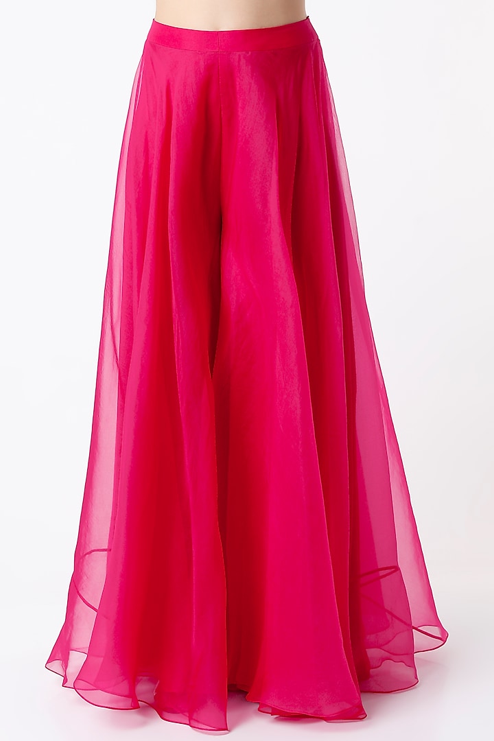 Fuchsia Organza Bridal Sharara Set by Ridhi Mehra at Pernia's Pop Up Shop