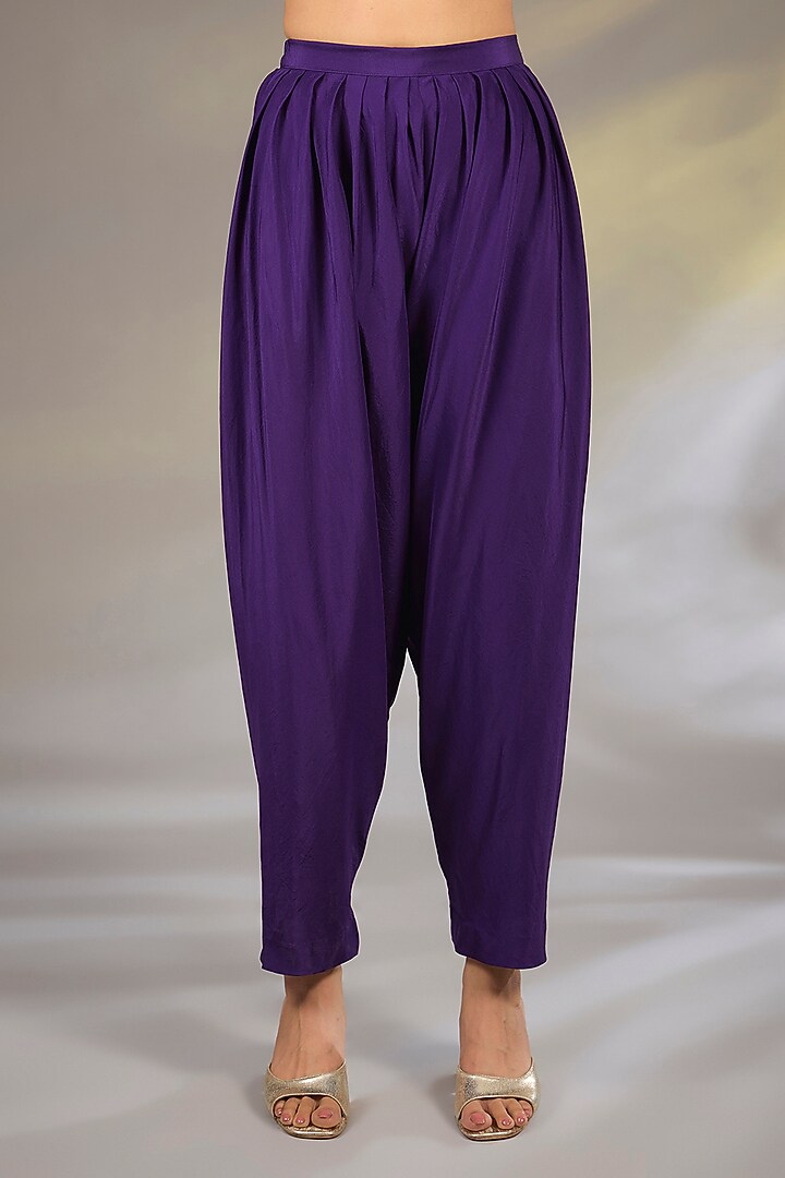 Purple Organza Embroidered Kurta Set by Ridhi Mehra at Pernia's Pop Up Shop