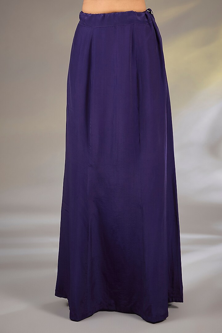 Purple Georgette Ruffled Wedding Saree Set by Ridhi Mehra at Pernia's Pop Up Shop