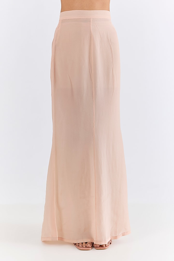 Rose Gold Tissue Ruffled Wedding Saree Set by Ridhi Mehra at Pernia's Pop Up Shop