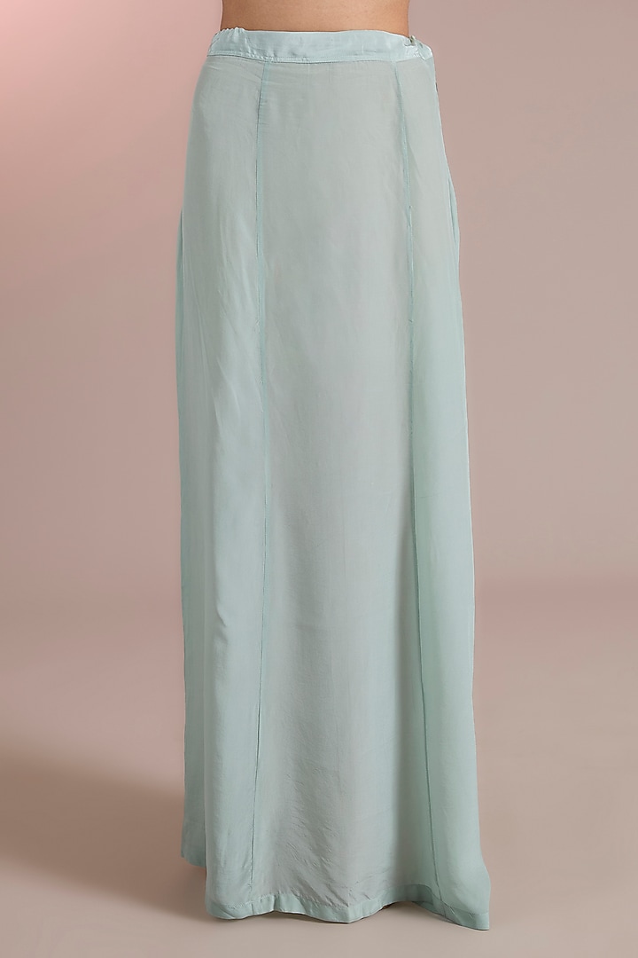 Sage Green Gold Tissue Embroidered Wedding Saree Set by Ridhi Mehra at Pernia's Pop Up Shop