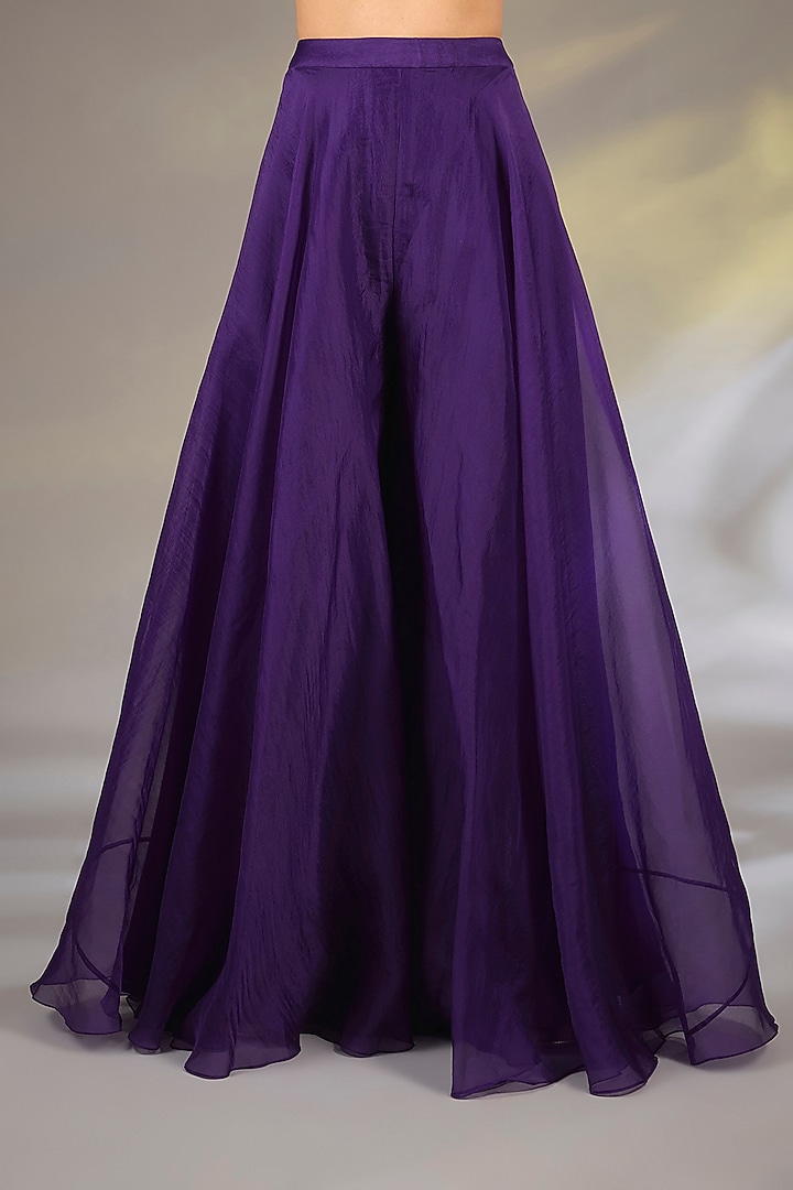 Purple Organza Bridal Sharara Set by Ridhi Mehra at Pernia's Pop Up Shop