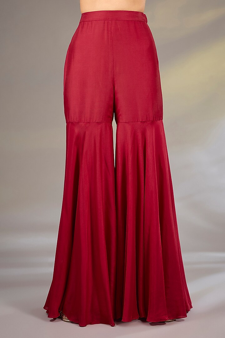 Red Organza Bridal Sharara Set by Ridhi Mehra at Pernia's Pop Up Shop