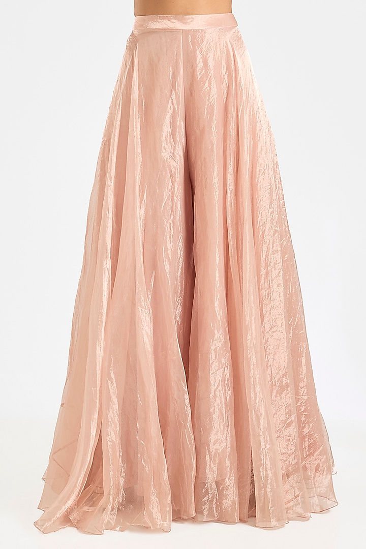 Rose Gold Tissue Bridal Sharara Set by Ridhi Mehra at Pernia's Pop Up Shop