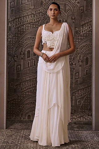 dress from chiffon saree Reuse Old Chiffon Dress From Chiffon Saree Chiffon Saree Gown Sale