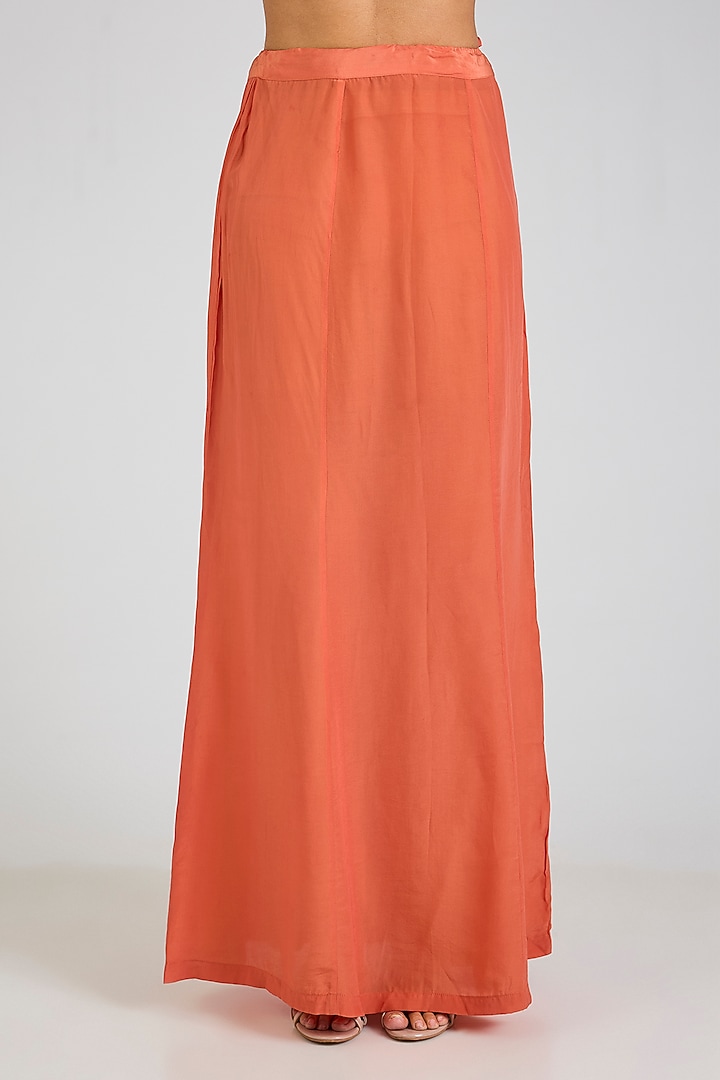 Orange Georgette Printed Bridal Saree Set by Ridhi Mehra at Pernia's Pop Up Shop