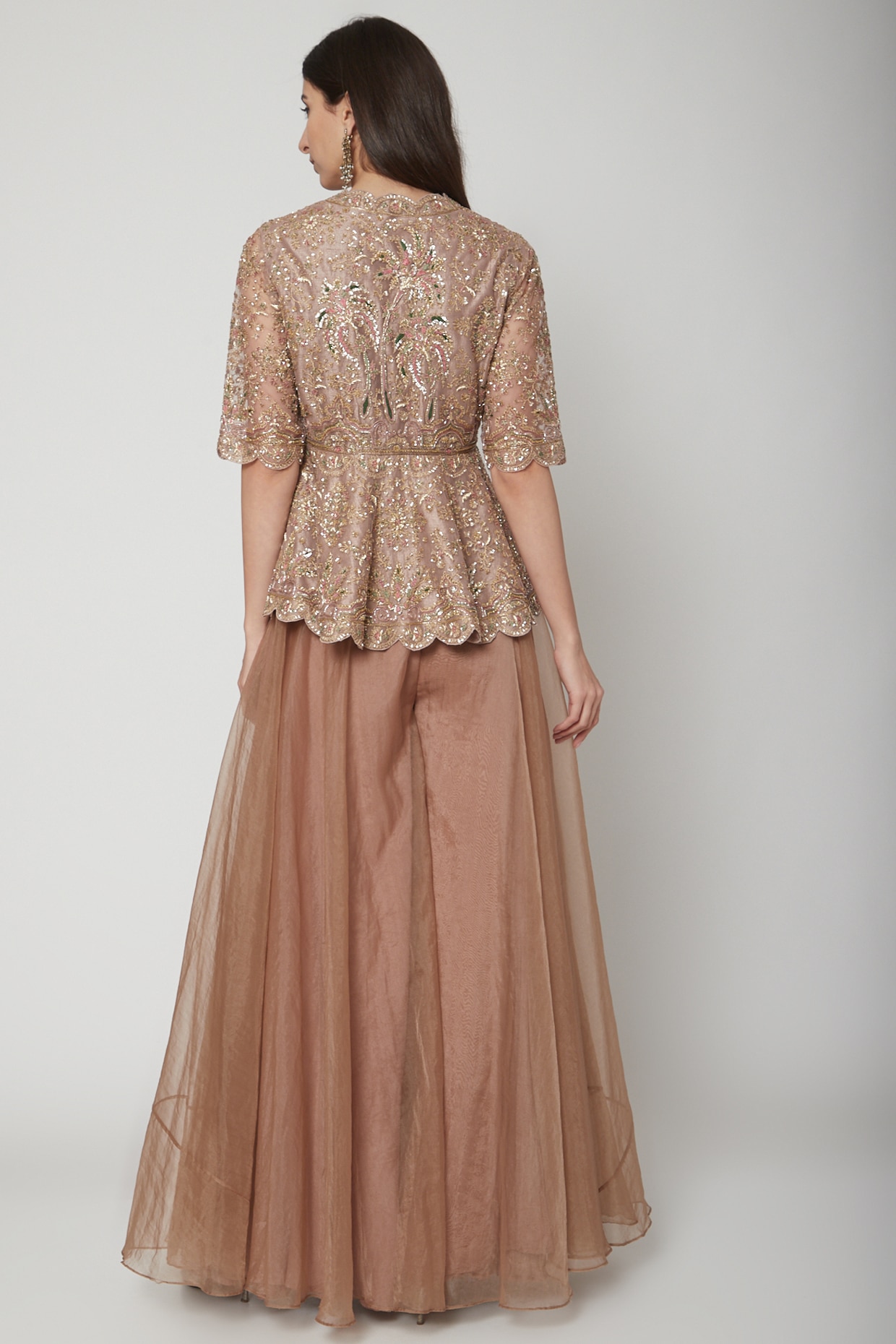 golden peplum blouse