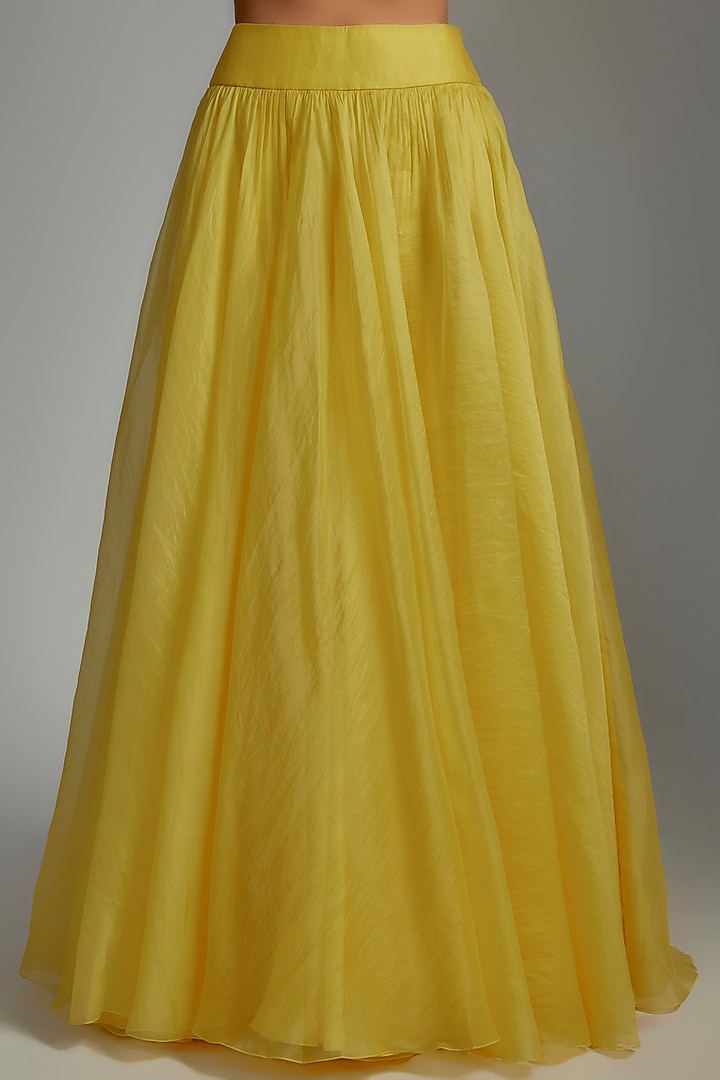 Yellow Organza & Net Wedding Lehenga Set by Ridhi Mehra at Pernia's Pop Up Shop