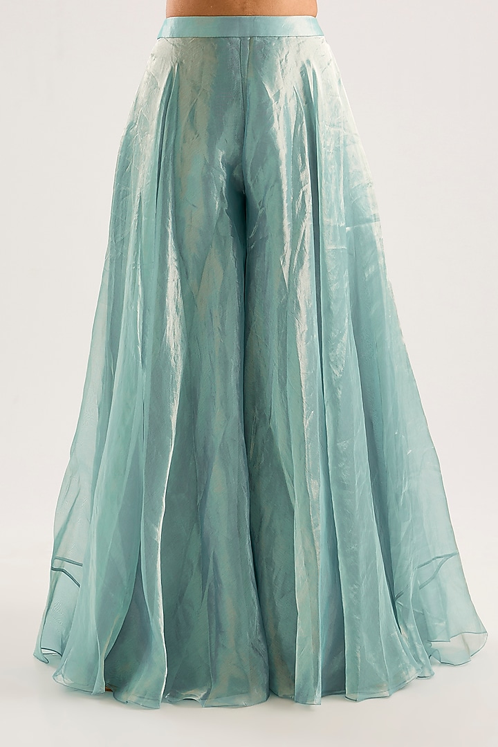 Ice Gold Tissue Bridal Sharara Set by Ridhi Mehra at Pernia's Pop Up Shop