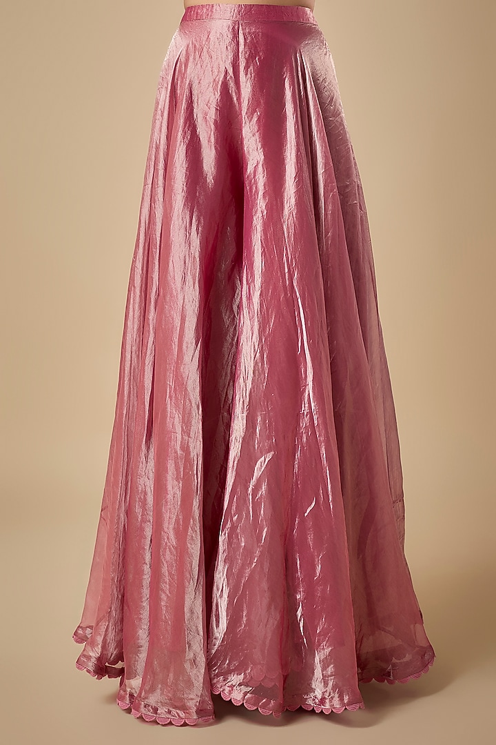 Fuchsia Tissue Embroidered Bridal Sharara Set by Ridhi Mehra at Pernia's Pop Up Shop