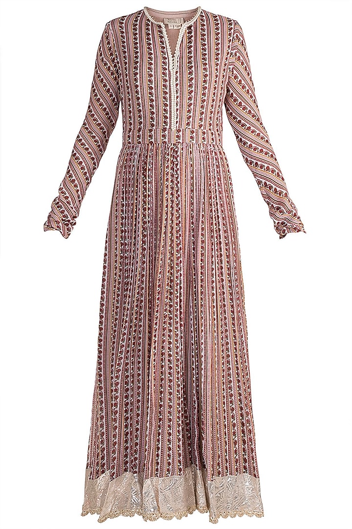 White Printed & Embroidered Wedding Anarkali Set by Ridhi Mehra at Pernia's Pop Up Shop