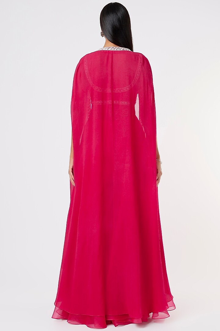 Fuchsia Organza Bridal Sharara Set by Ridhi Mehra at Pernia's Pop Up Shop