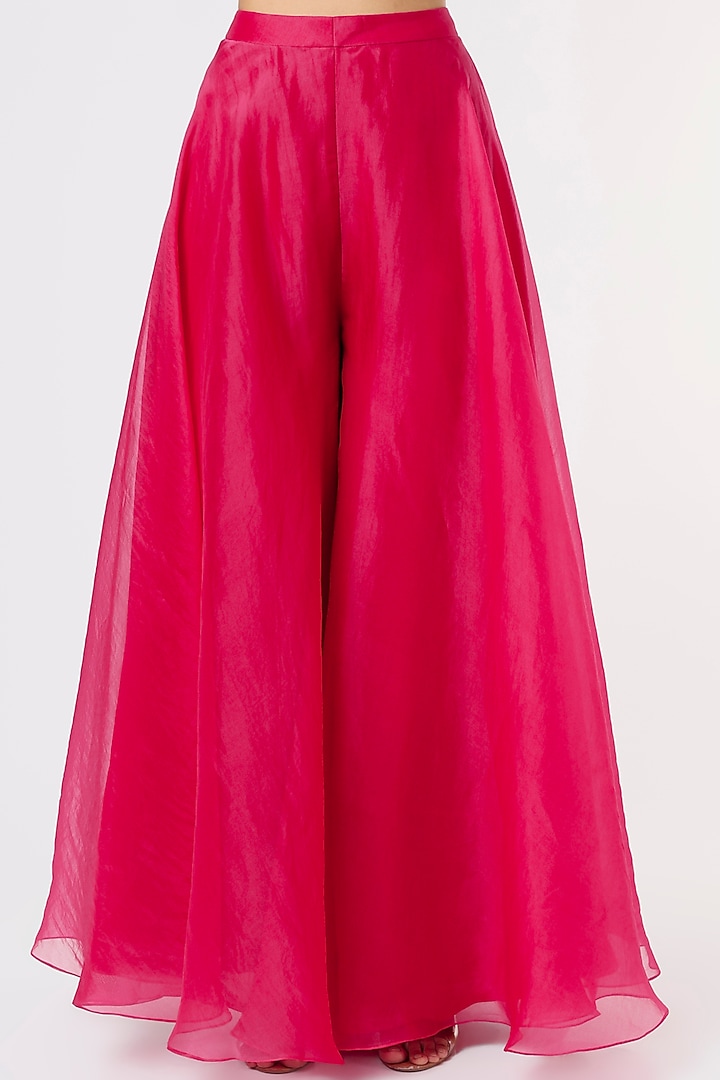 Fuchsia Organza Bridal Sharara Set by Ridhi Mehra at Pernia's Pop Up Shop