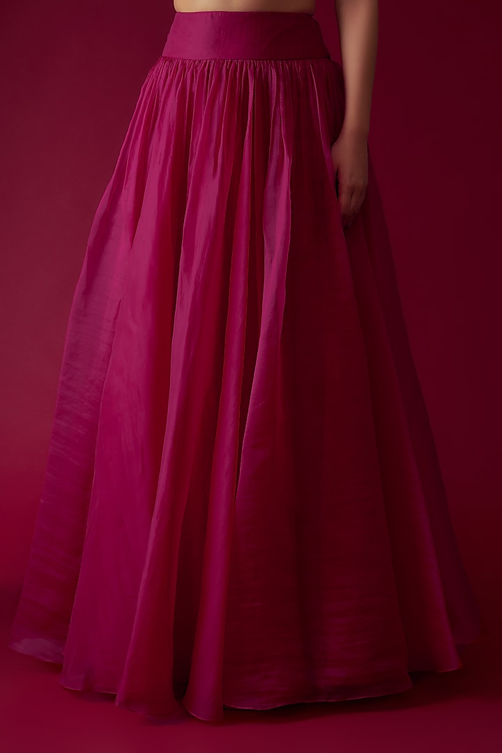 Pink Organza Jacket Wedding Lehenga Set by Ridhi Mehra at Pernia's Pop Up Shop