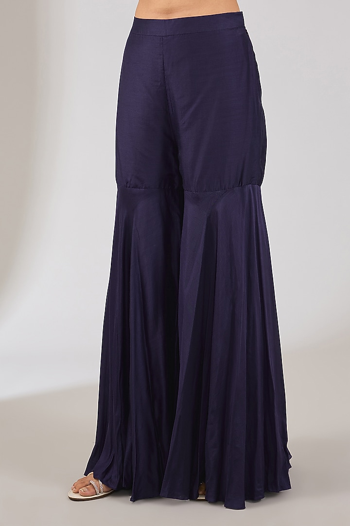 Purple Fine Silk Embroidered Bridal Anarkali Set by Ridhi Mehra at Pernia's Pop Up Shop