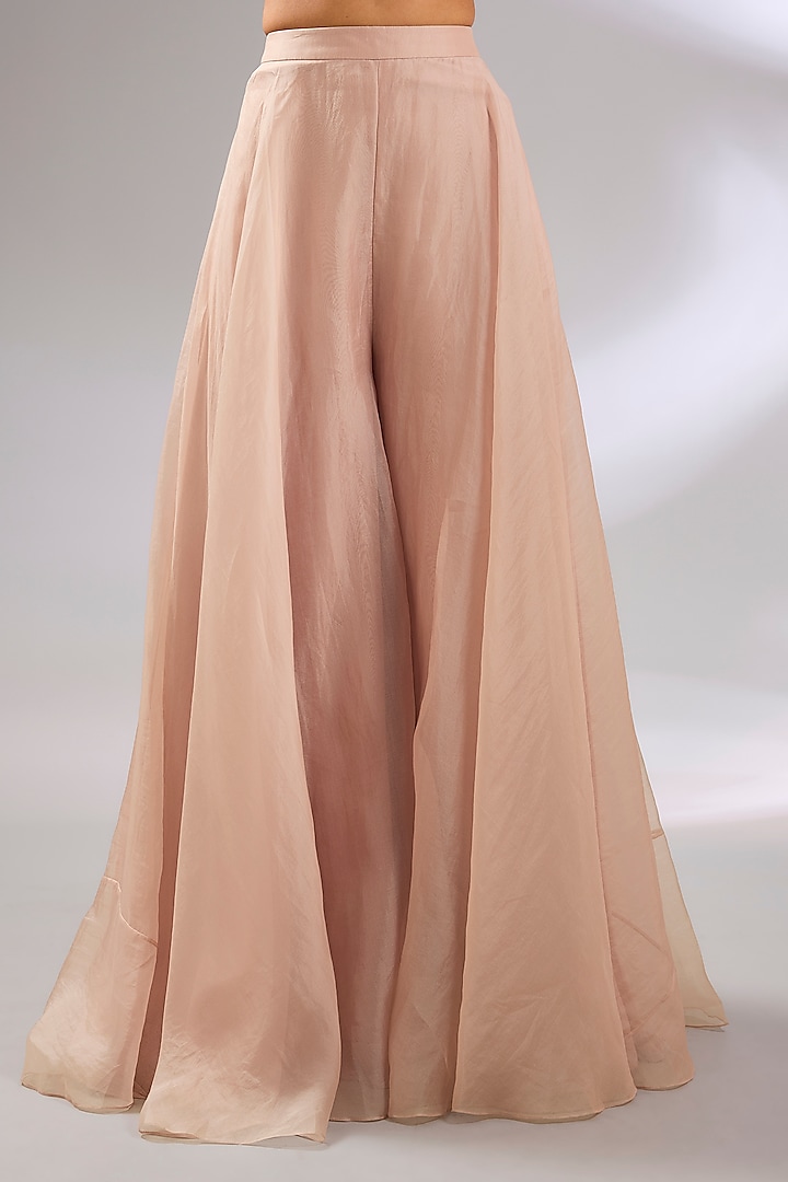 Dusky Pink Organza Bridal Sharara Set by Ridhi Mehra at Pernia's Pop Up Shop