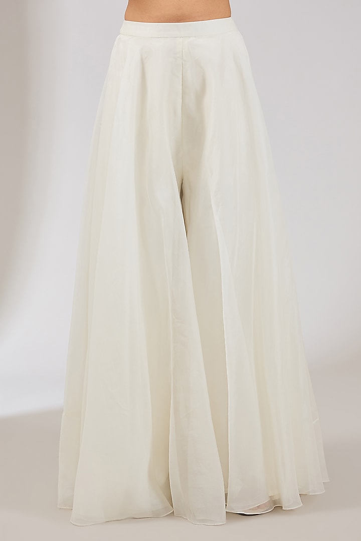 Ivory Organza Bridal Sharara Set by Ridhi Mehra at Pernia's Pop Up Shop