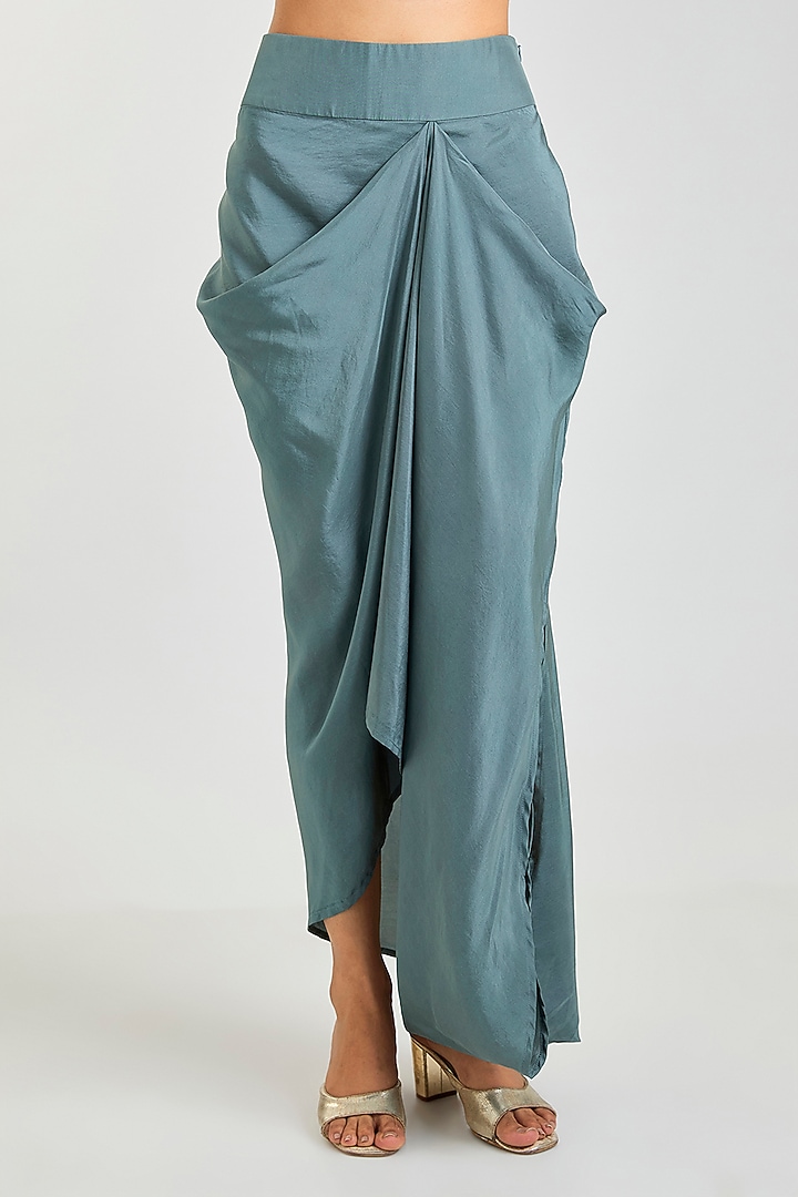 Powder Blue Organza Embroidered Kurta Set by Ridhi Mehra at Pernia's Pop Up Shop