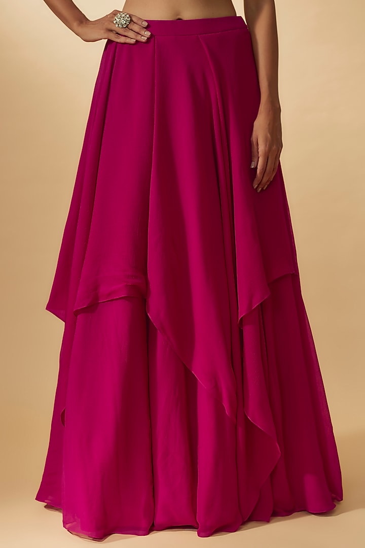 Red Organza Wedding Lehenga Set by Ridhi Mehra at Pernia's Pop Up Shop