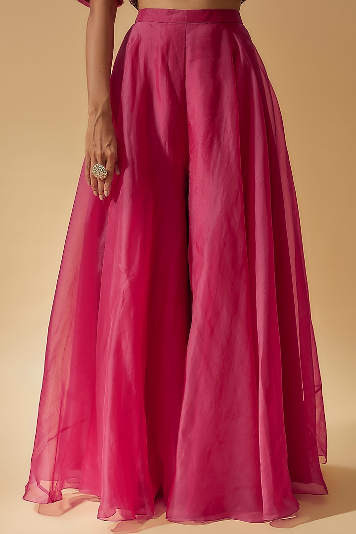 Red Organza Bridal Sharara Set by Ridhi Mehra at Pernia's Pop Up Shop