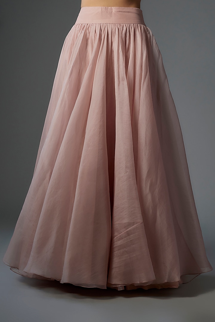 Pink Georgette Jacket Wedding Lehenga Set by Ridhi Mehra at Pernia's Pop Up Shop