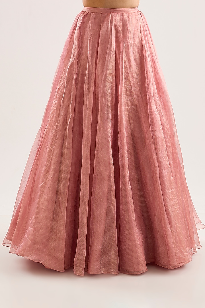Pink Tissue Bridal Lehenga Set by Ridhi Mehra at Pernia's Pop Up Shop