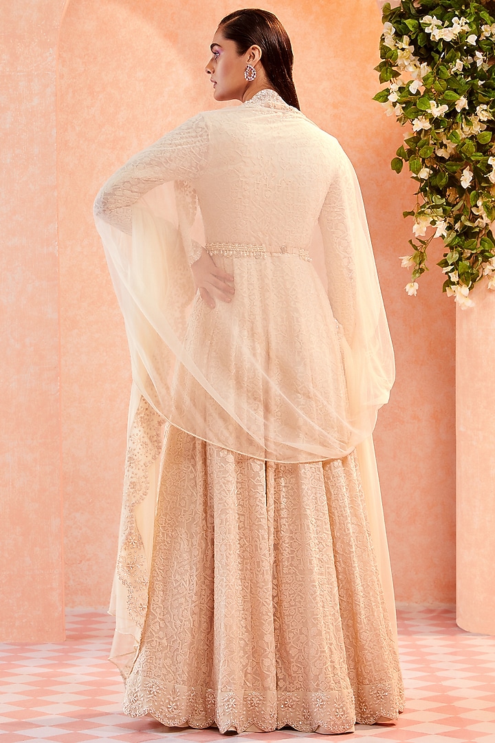 Dirty Ivory Embroidered Bridal Anarkali  by Ridhi Mehra at Pernia's Pop Up Shop