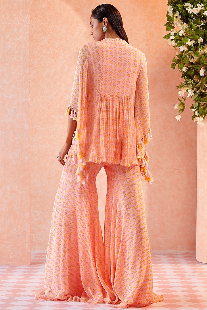 Orchid Pink Chiffon Wedding Sharara Set by Ridhi Mehra at Pernia's Pop Up Shop
