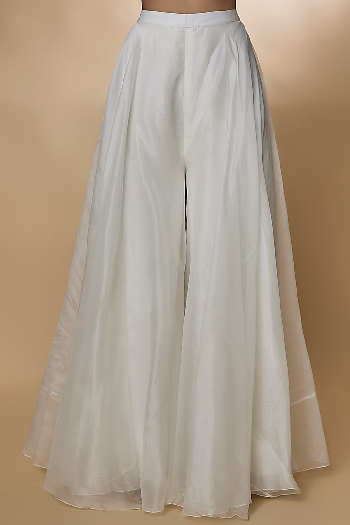 Ivory Organza Bridal Sharara Set by Ridhi Mehra at Pernia's Pop Up Shop