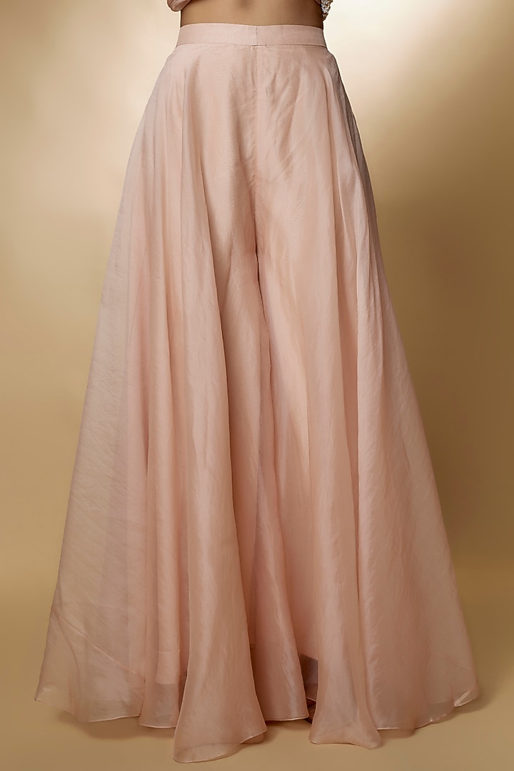 Peach Organza Bridal Sharara Set by Ridhi Mehra at Pernia's Pop Up Shop
