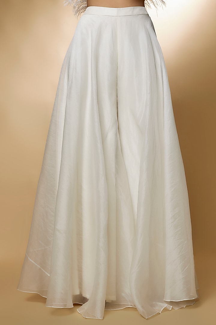 Ivory Satin Bridal Sharara Set by Ridhi Mehra at Pernia's Pop Up Shop