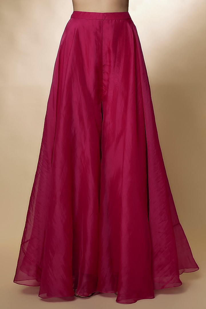 Fuchsia Organza Bridal Sharara Set by Ridhi Mehra at Pernia's Pop Up Shop
