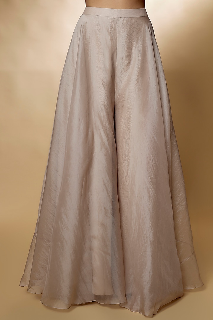 Champagne Organza Bridal Sharara Set by Ridhi Mehra at Pernia's Pop Up Shop