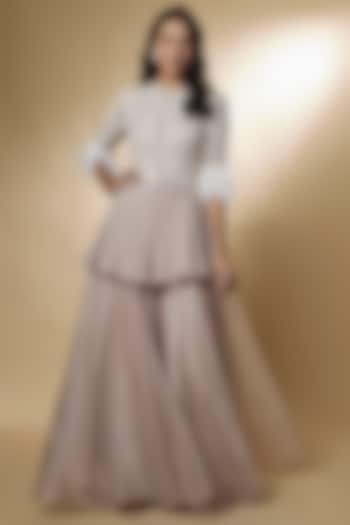 Champagne Gold Organza Bridal Sharara Set by Ridhi Mehra at Pernia's Pop Up Shop