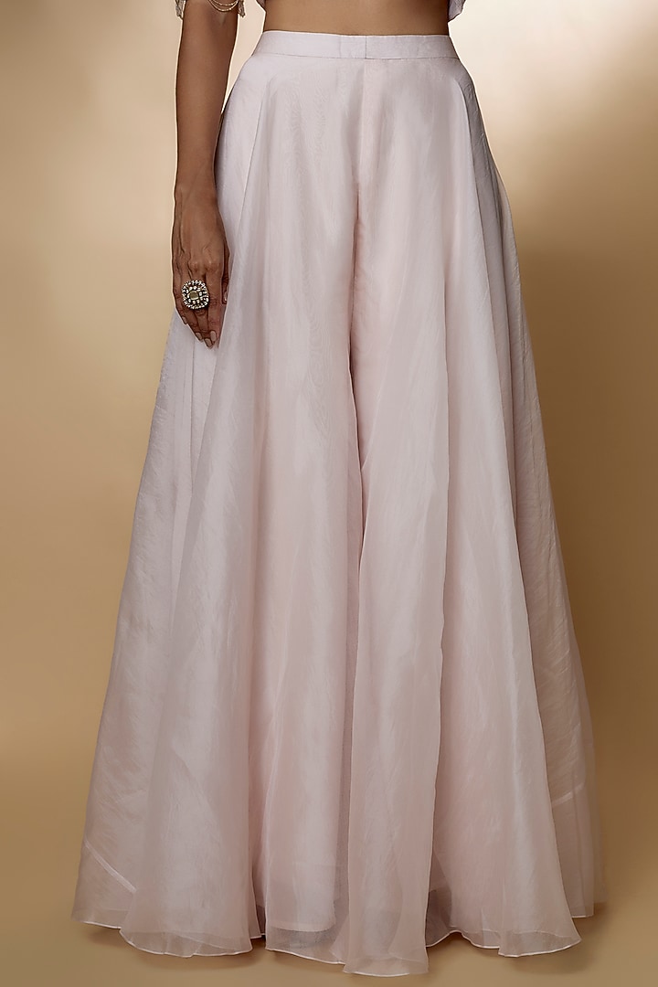 Pale Pink Organza Bridal Sharara Set by Ridhi Mehra at Pernia's Pop Up Shop