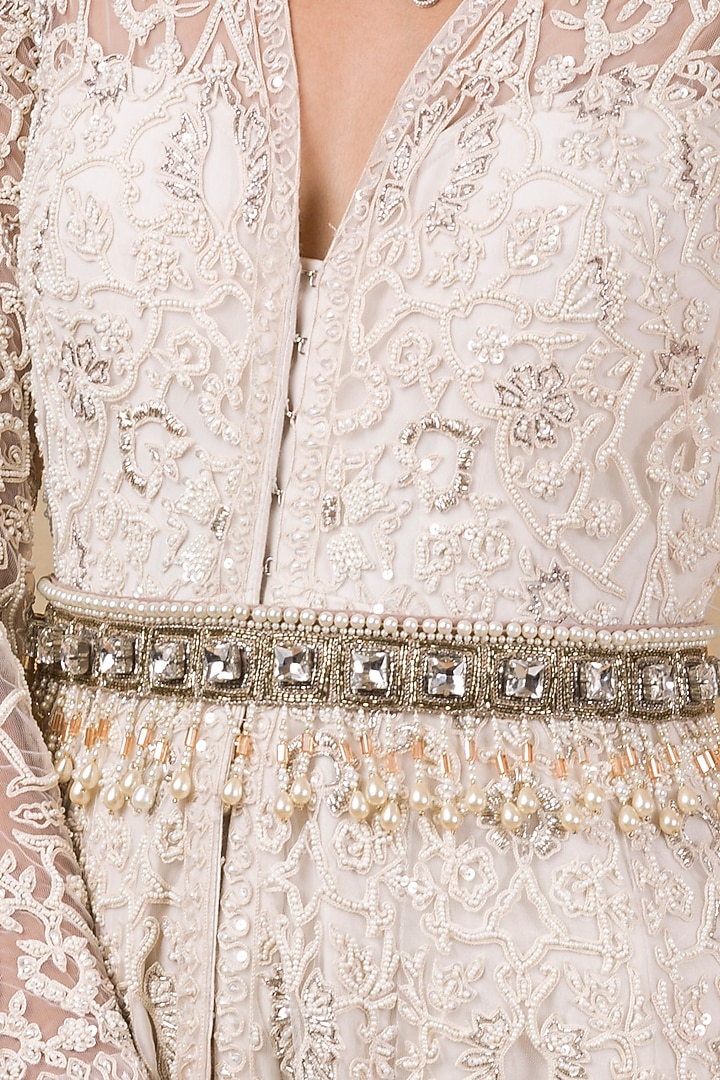 Ivory Embroidered Bridal Anarkali by Ridhi Mehra at Pernia's Pop Up Shop