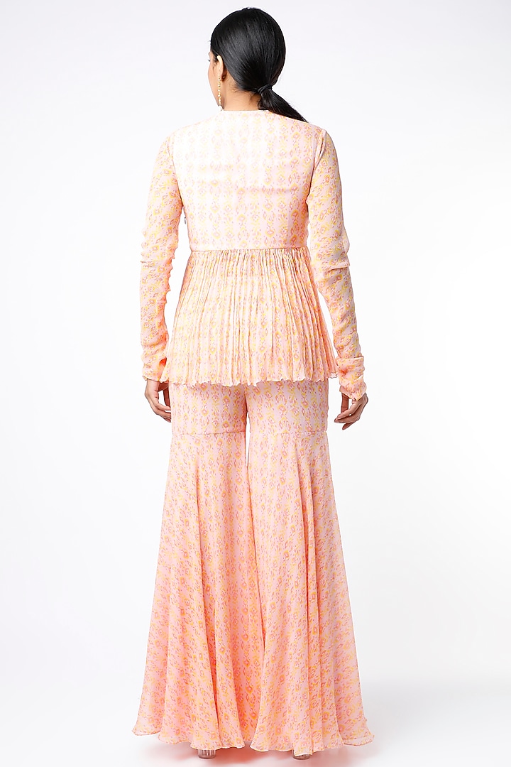 Orchid Pink Chiffon Wedding Sharara Set by Ridhi Mehra at Pernia's Pop Up Shop