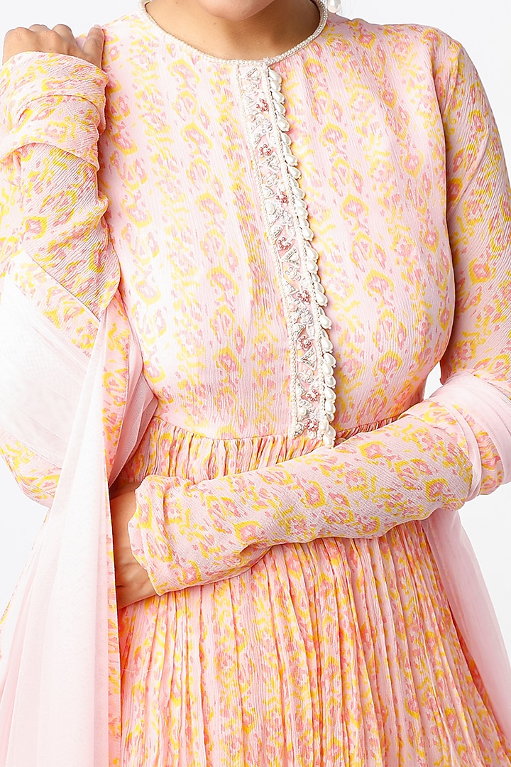 Orchid Pink Chiffon Wedding Sharara Set by Ridhi Mehra at Pernia's Pop Up Shop
