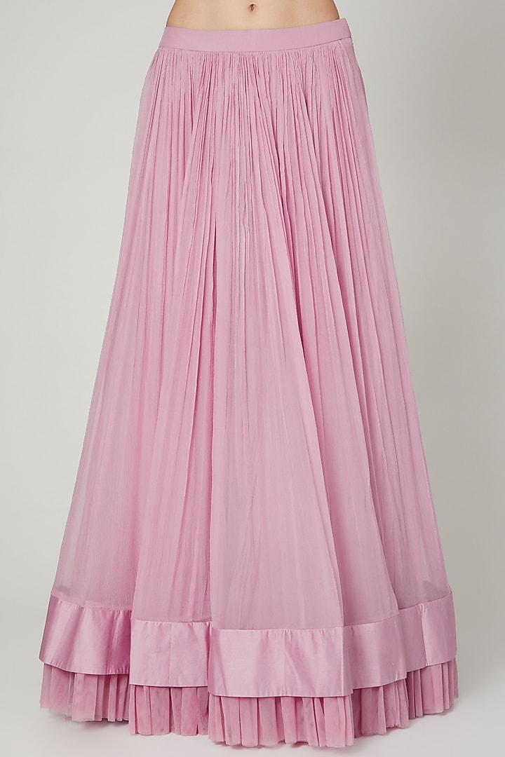 Dusty Pink Embroidered Skirt Set by Ridhi Mehra at Pernia's Pop Up Shop