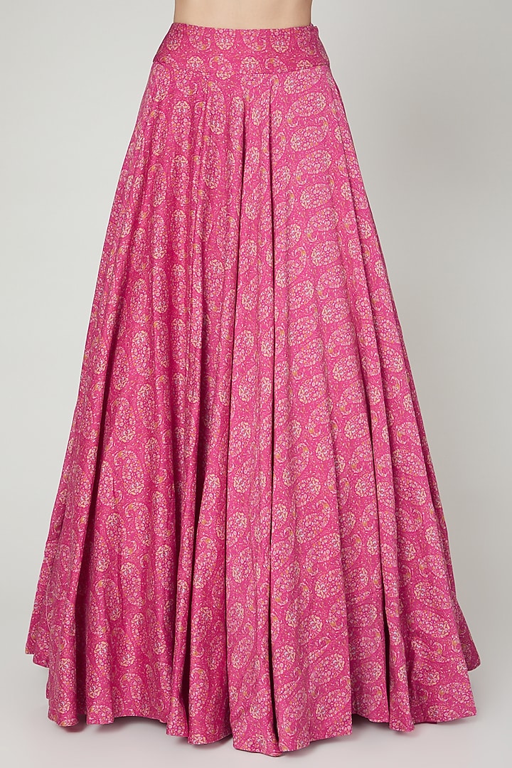 Fuchsia Printed Skirt Set by Ridhi Mehra at Pernia's Pop Up Shop