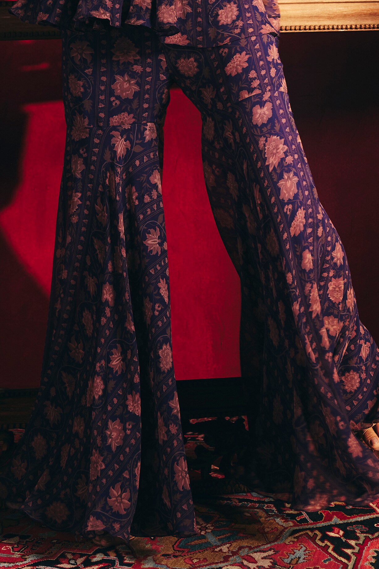 Navy Blue Printed Gharara Set