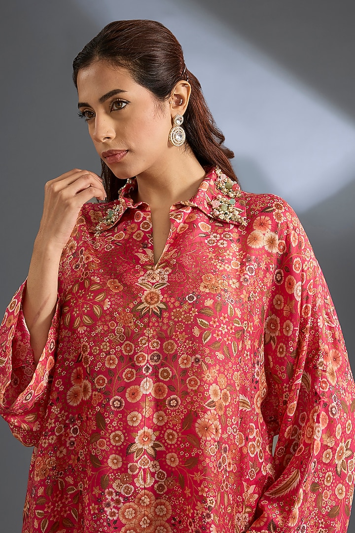 Fuchsia Fine Silk Co-Ord Set by Ridhi Mehra at Pernia's Pop Up Shop