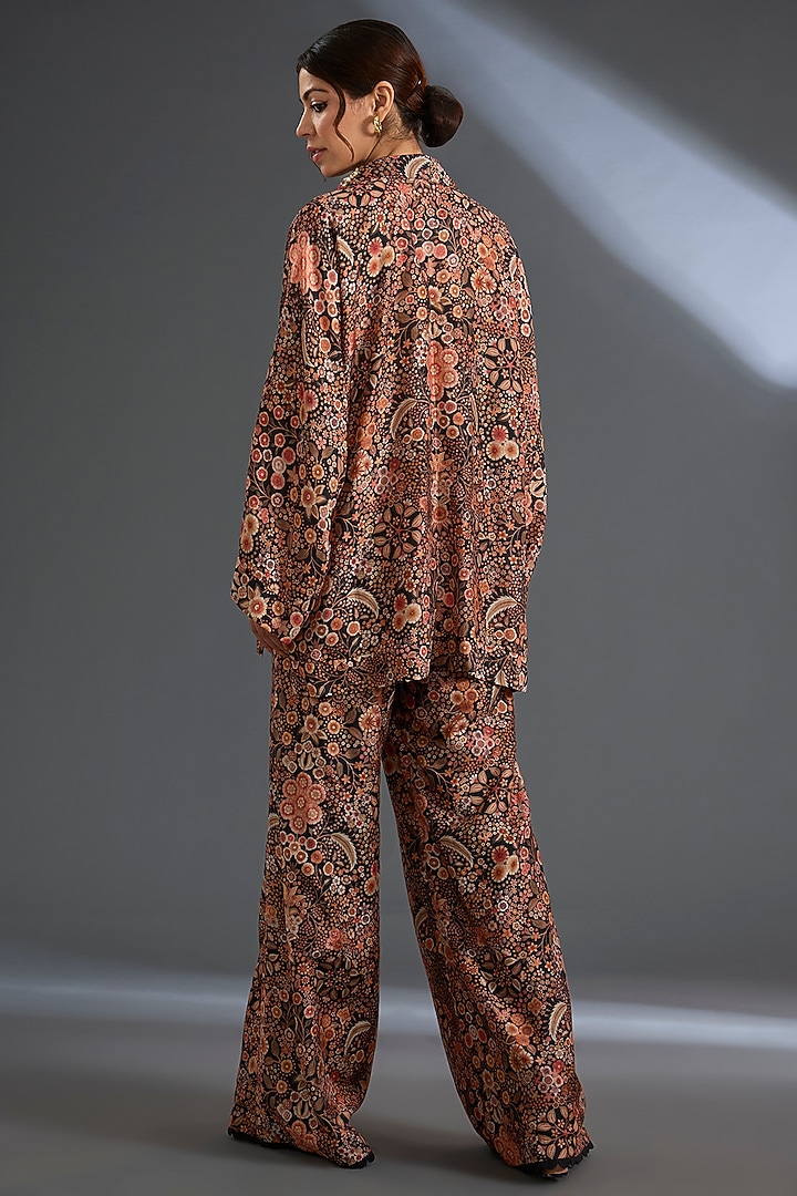 Black Fine Silk Co-Ord Set by Ridhi Mehra at Pernia's Pop Up Shop