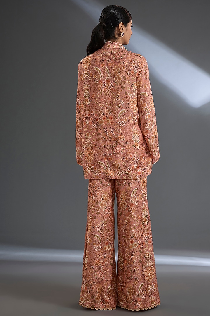 Dusky Pink Fine Silk Printed Co-Ord Set by Ridhi Mehra at Pernia's Pop Up Shop