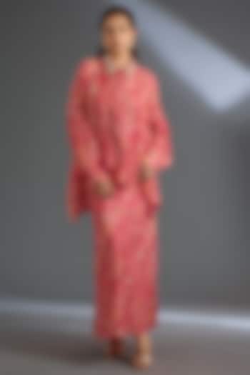 Fuschia Green Raw Silk Co-Ord Set by Ridhi Mehra at Pernia's Pop Up Shop