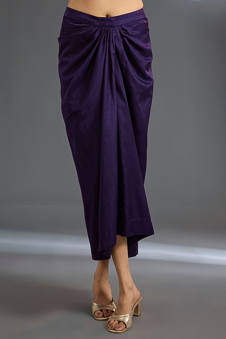 Purple Fine Silk Cape Set by Ridhi Mehra at Pernia's Pop Up Shop