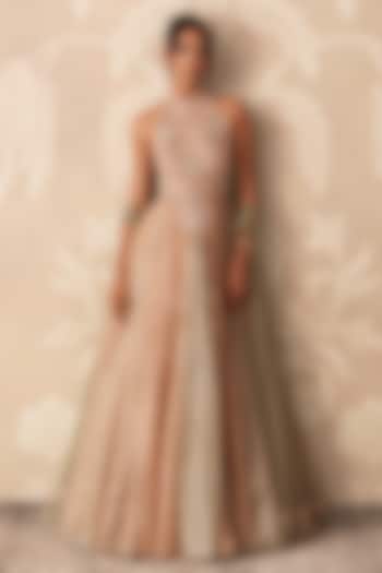 Multi-Colored Kota Tissue Embroidered Bridal Anarkali Set by Ridhi Mehra at Pernia's Pop Up Shop