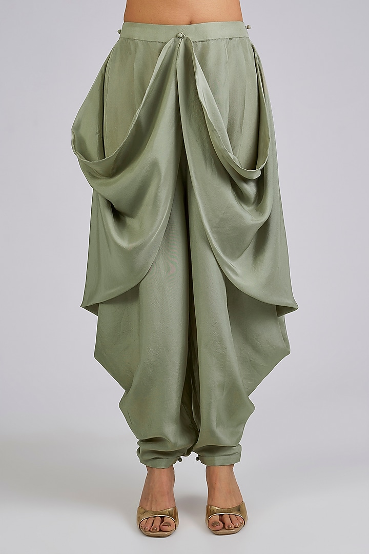 Mint Silk Embroidered Cape Set by Ridhi Mehra at Pernia's Pop Up Shop
